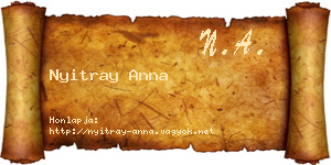 Nyitray Anna névjegykártya